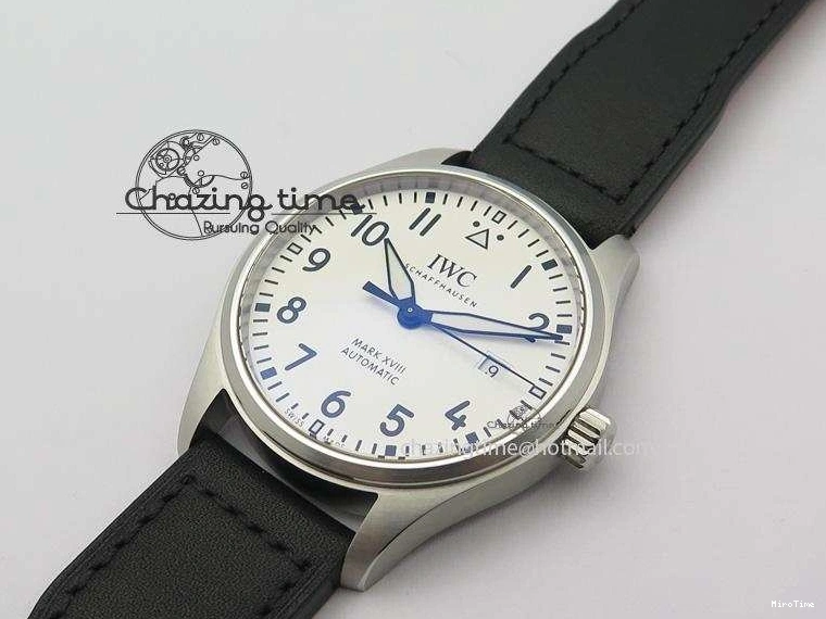 MIROTIME 0305 Mark XVIII IW327002 SS Mk Maker Best Edition White Dial On Black Leather Strap A SunProtective 7298
